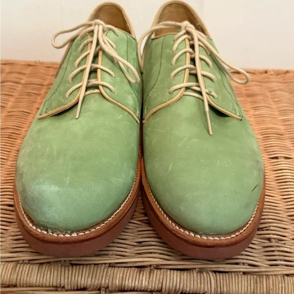 Brooks Brothers Green Suede/Nubuc Goodyear Welted Mens Oxford Size 10D - Picture 2 of 12